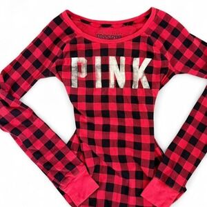 Victoria's Secret PINK long sleeve red holiday style top